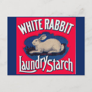 White Rabbit Laundry Starch crate label Postcard