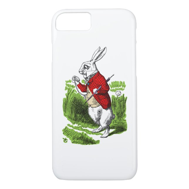 White Rabbit looking at watch. Illustration Case-Mate iPhone Case (Back)