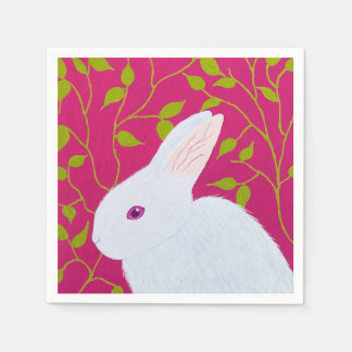 white rabbit napkin