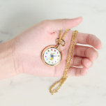 White Rabbit Necklace Timepiece<br><div class="desc">This unique timepiece is a watercolor and ink design based upon a classic storybook character.
Wear your inner White Rabbit proudly!</div>