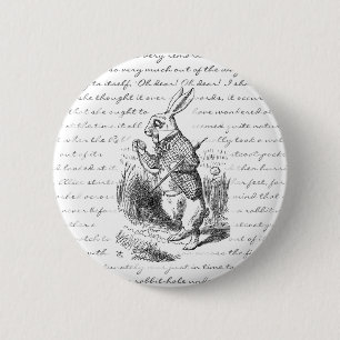 White Rabbit - Oh Dear! Oh Dear! I shall be Late! 6 Cm Round Badge