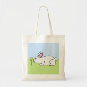 White Rabbit. On a Lawn. Tote Bag