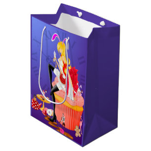 White rabbit on cupcake wonderland art Gift Bag