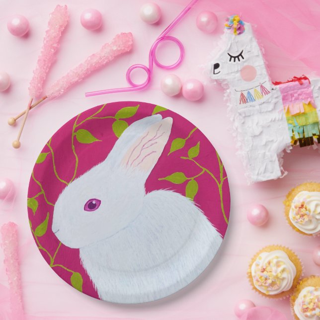 white rabbit paper plate (Party)