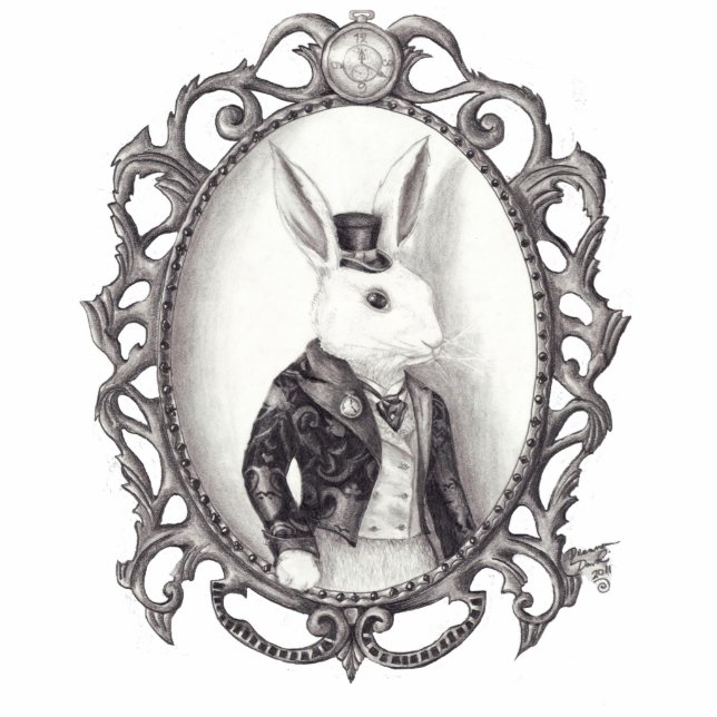 White Rabbit Photo Sculpture Alice in Wonderland (Front)