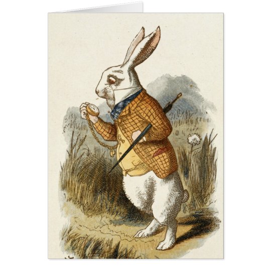 White Rabbit Print from Alice in Wonderland Card