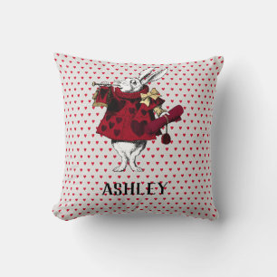 White Rabbit Queens Garb Personalised Cushion