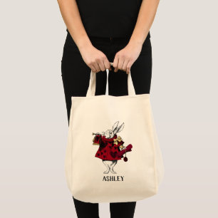 White Rabbit Queens Garb Personalised  Tote Bag