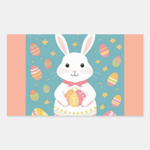 White Rabbit  Rectangular Sticker