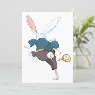 White Rabbit Running Away Invitation
