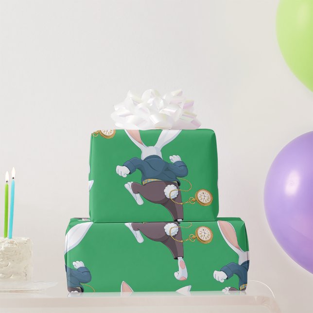 White Rabbit Running Away Wrapping Paper (Creator Uploaded)