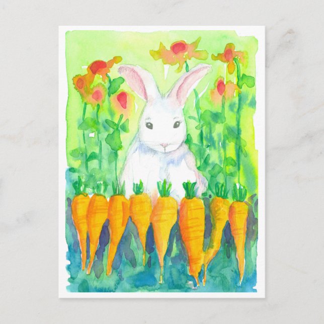 White Rabbit Spring Garden Postcard (Front)