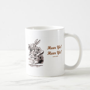White Rabbit Trumpet Hear Ye! Hear Ye! Wonderland Coffee Mug