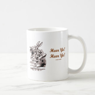 White Rabbit Trumpet Hear Ye! Hear Ye! Wonderland Coffee Mug