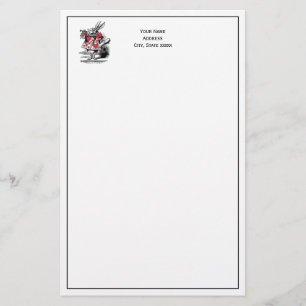 White Rabbit Trumpeter Alice Adv in Wonderland Stationery