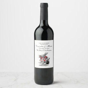 White Rabbit Trumpeter Alice Adv in Wonderland Wine Label
