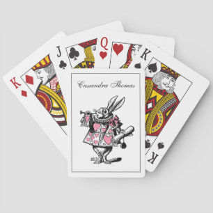 White Rabbit Trumpeter Alice Adv Wonderland Pink Playing Cards