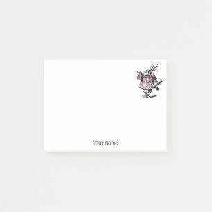 White Rabbit Trumpeter Alice Adv Wonderland Pink Post-it Notes