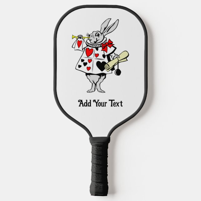 White Rabbit Trumpeter Alice in Wonderland DIY Col Pickleball Paddle (Back)