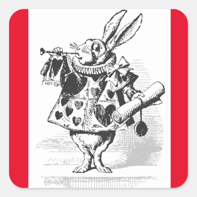 White Rabbit Vintage Alice in Wonderland Stickers (Front)