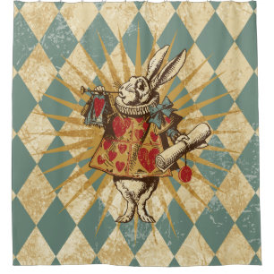 White Rabbit Vintage Shower Curtain