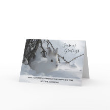 White Rabbit Winter Snow Xmas Photo 2 Personalised