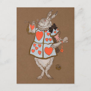 White Rabbit with Herald's Costume Design Postcard