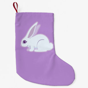 White Rabbit With Long Ears Art Small Christmas Stocking