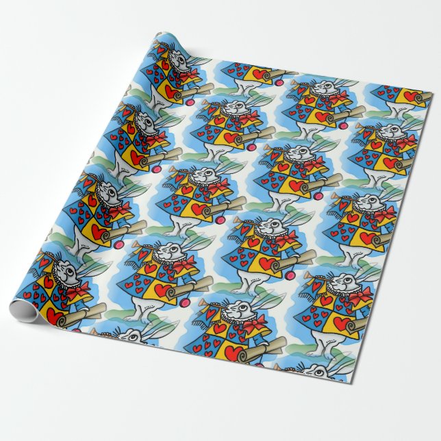 White Rabbit Wrapping Paper (Unrolled)