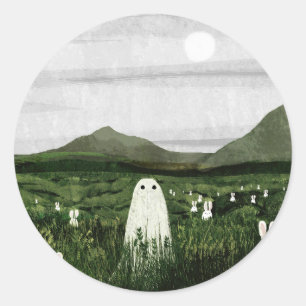 White Rabbits Classic Round Sticker