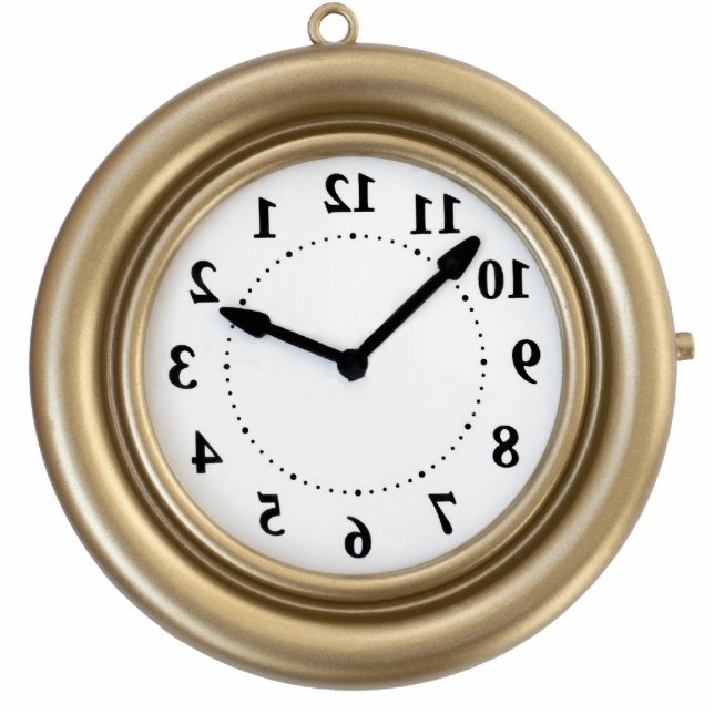 White rabbit's funny clock standing photo sculpture (Front)