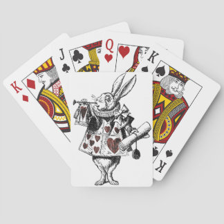 White Rabbits of Hearts - Alice in Wonderland Playing Cards