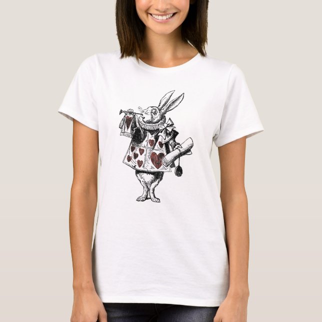 White Rabbits of Hearts - Alice in Wonderland T-Shirt (Front)
