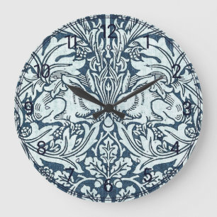 White Rabbits - William Morris Large Clock