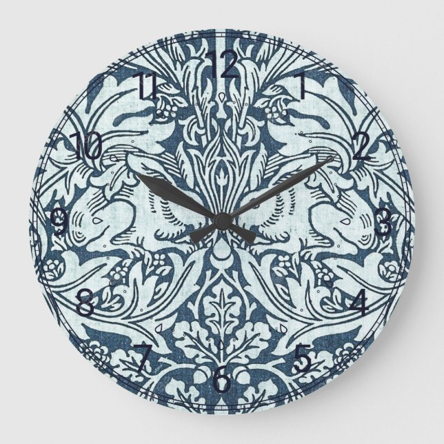 White Rabbits - William Morris Large Clock (Front)