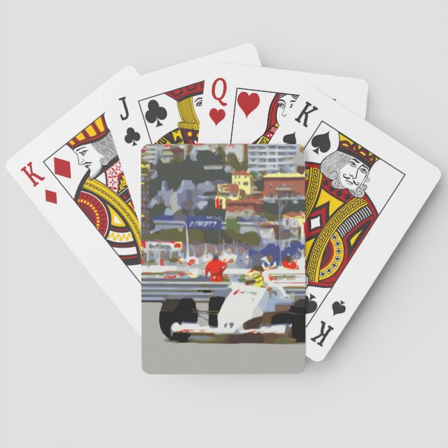 WHITE RACE CAR - City Circuit Playing Cards (Back)