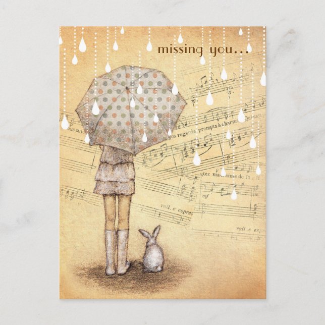 White Rain Symphony Missing You Custom Postcard (Front)
