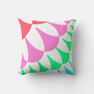 White Rainbow Scales Cushion