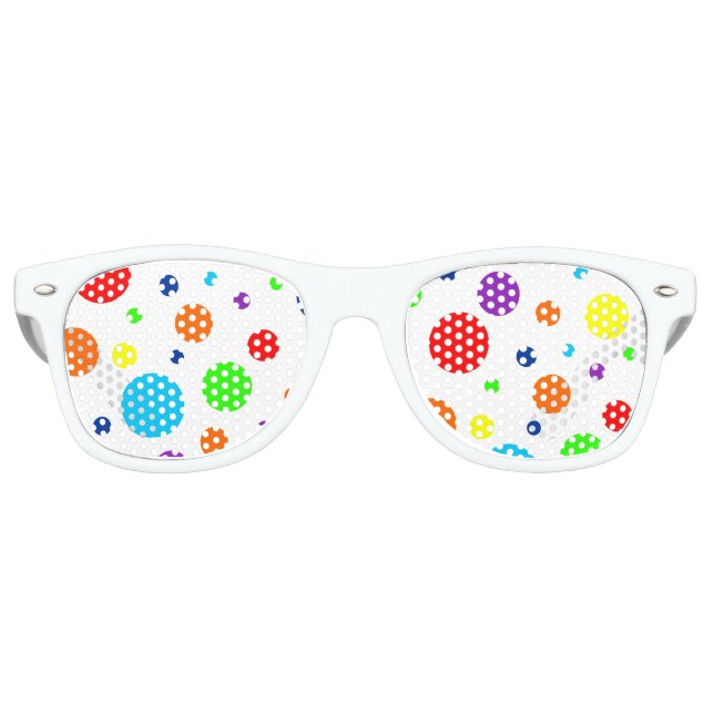White Rainbow Spots Party Shades (Front)