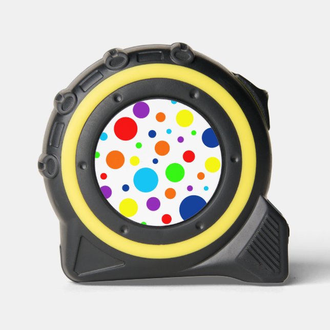White Rainbow Spots Tape Measure 1 (Front)