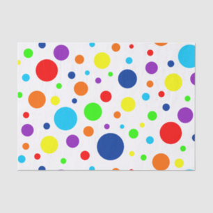 White Rainbow Spots Tissue Paper