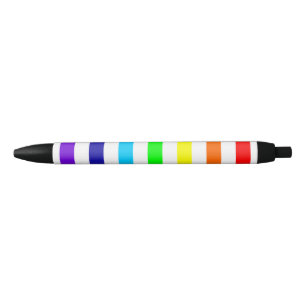 White Rainbow Stripes Pen