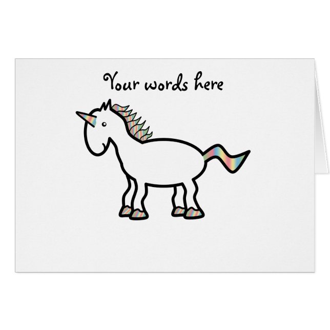 White rainbow unicorn (Front Horizontal)