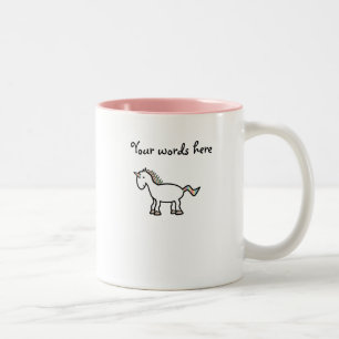 White rainbow unicorn Two-Tone coffee mug