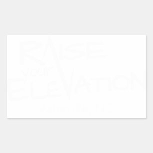 White Raise Your Elevation Logo Clear Background Rectangular Sticker