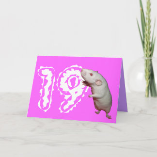 white rat 19th birthday card