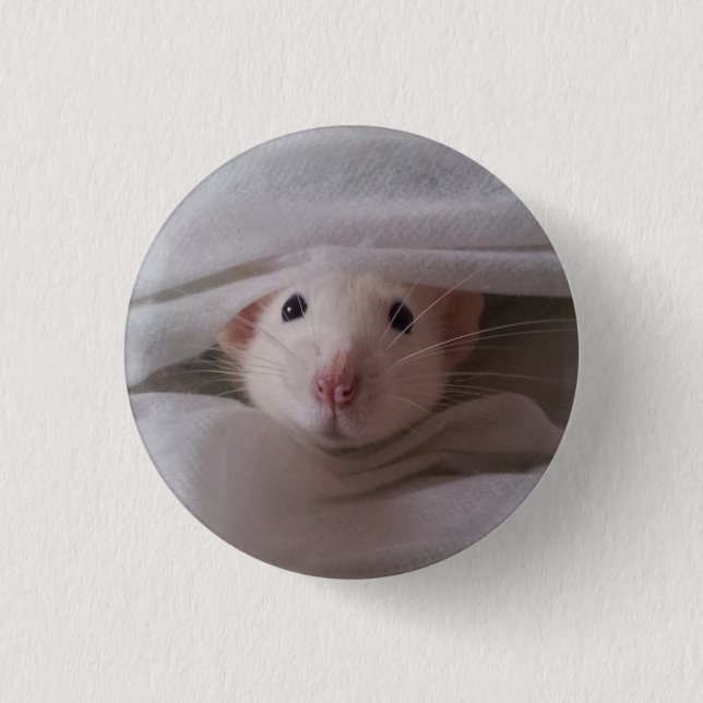White Rat Badge / Button (Front)