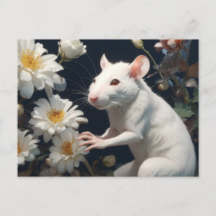 white rat postcard