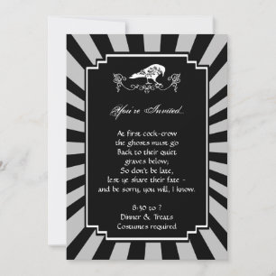 White Raven Halloween Party Invitation