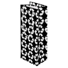 White Recycling Symbol Wine Gift Bag